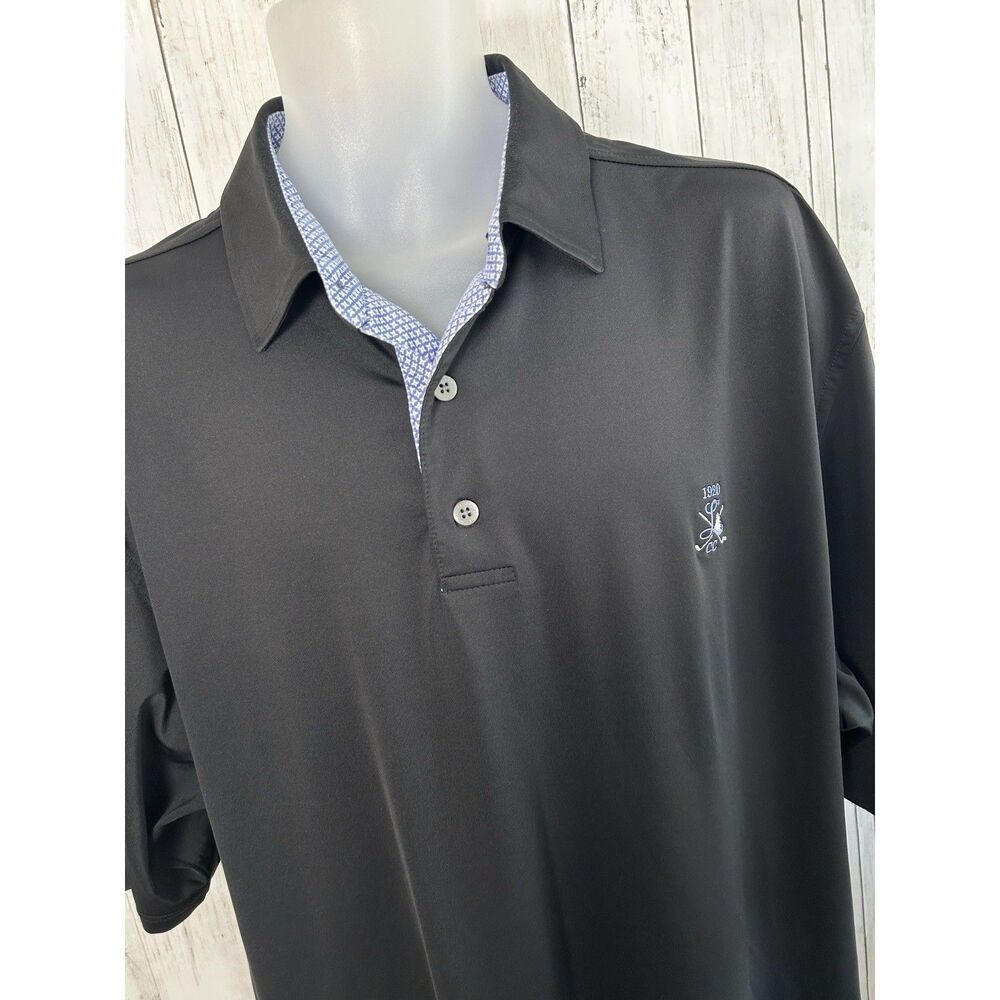 Men's FootJoy Golf Polo Shirt Black Lebanon Country Club Size XL